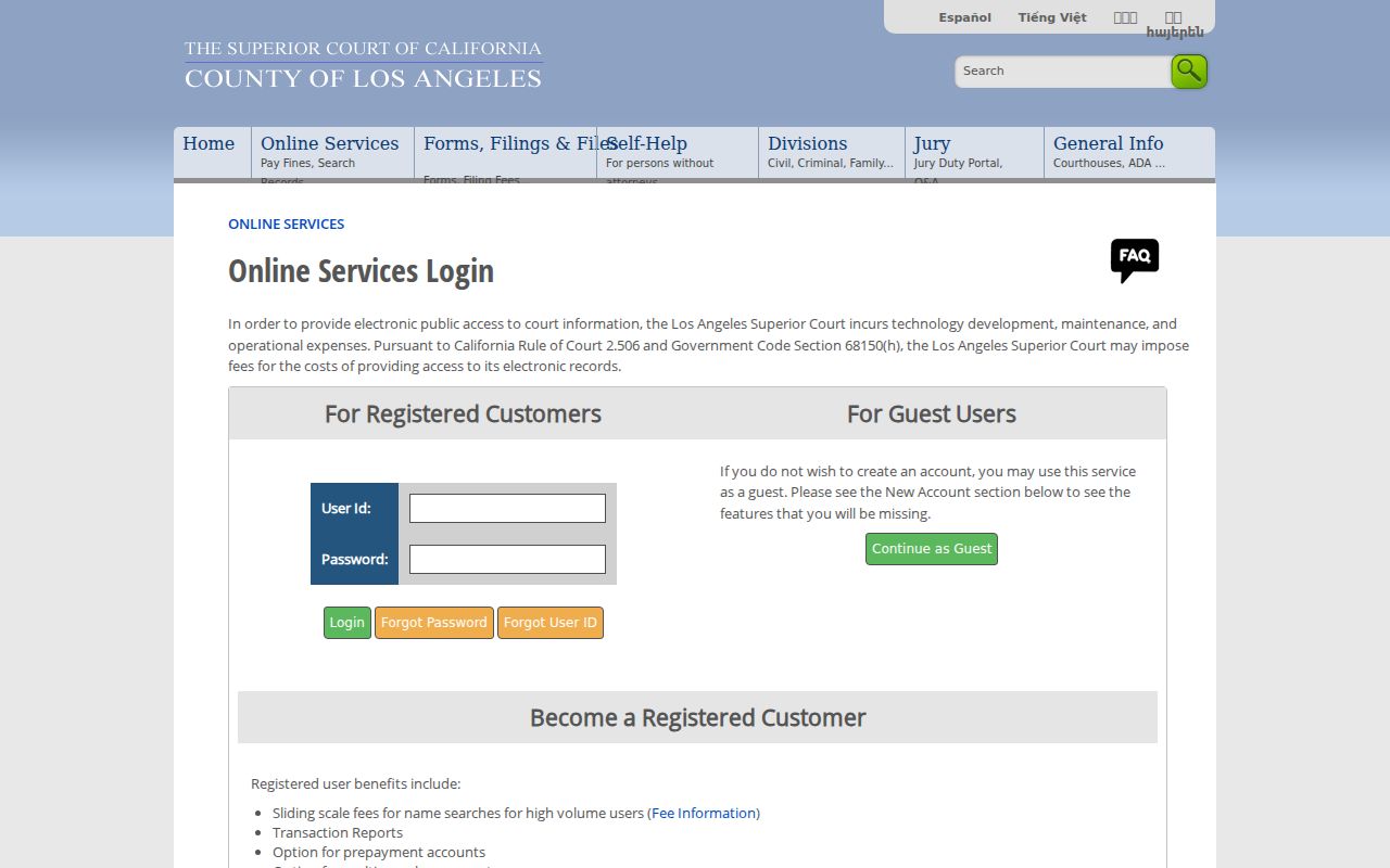 Beverly Hills people search using Los Angeles Superior Court online services