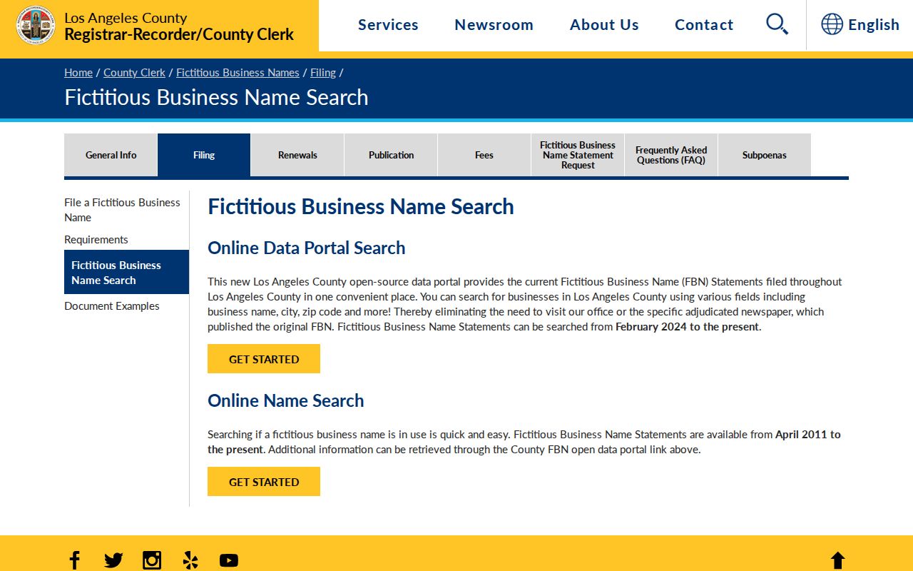 Beverly Hills people search using LA County fictitious business name records