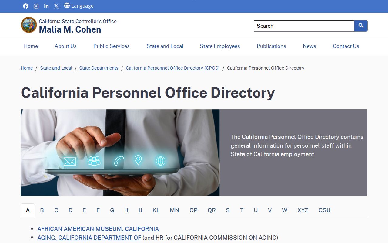 Beverly Hills people directories California Personnel Office Directory