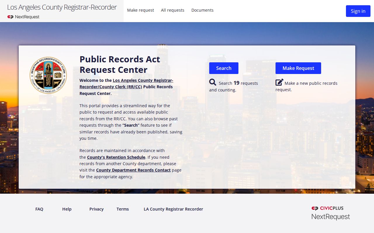 Beverly Hills public records RRCC Public Records Act Request Center