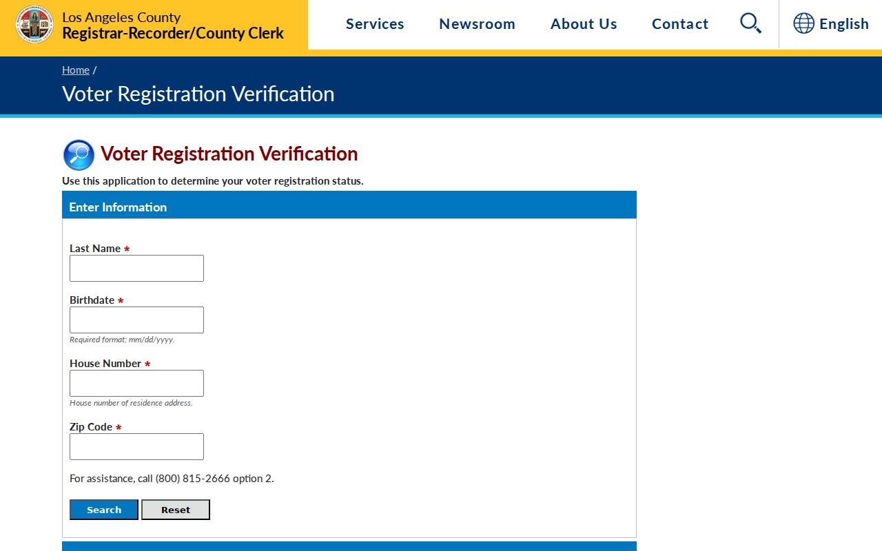 Beverly Hills voter registration records Los Angeles County voter registration verification form